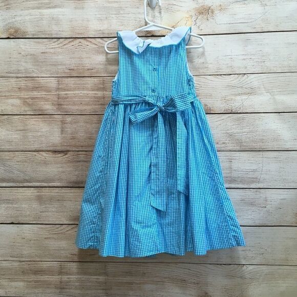 MARMELLATA SMOCKED GINGHAM DRESS WITH EMBROIDERED FISH‎ - Picture 8 of 10